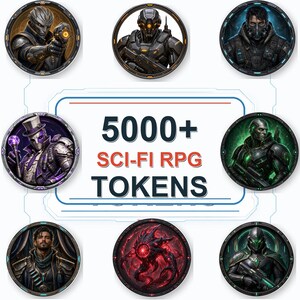 5000 Sci-Fi Token Pack – Digital Circular Futuristic Tokens, Virtual Tabletop,Roll20 and Founcdryvtt compatible image 9