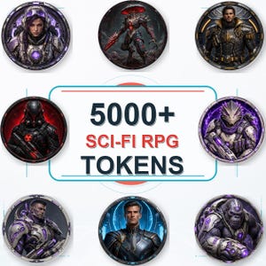 5000 Sci-Fi Token Pack – Digital Circular Futuristic Tokens, Virtual Tabletop,Roll20 and Founcdryvtt compatible image 3