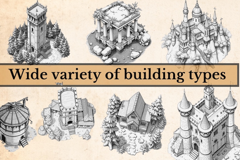 Procreate Map. House 5000 Procreate Brushes for Fantasy Map Making – City & Town Stamps ...