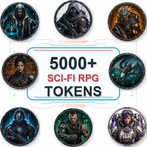 5000 Sci-Fi Token Pack – Digital Circular Futuristic Tokens, Virtual Tabletop,Roll20 and Founcdryvtt compatible image 5
