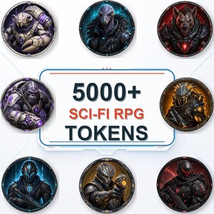 5000 Sci-Fi Token Pack – Digital Circular Futuristic Tokens, Virtual Tabletop,Roll20 and Founcdryvtt compatible image 18