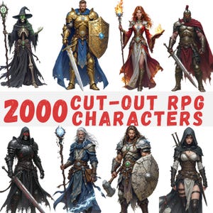 2000 Isometric DnD Token Set | Character Art & Accessory Pack for Tabletop RPG |  Front View Tokens character sheet RPG illustrations