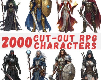2000+ Fantasy Character Clipart Bundle, Monster PNG & RPG Enemy Designs (Digital Download)
