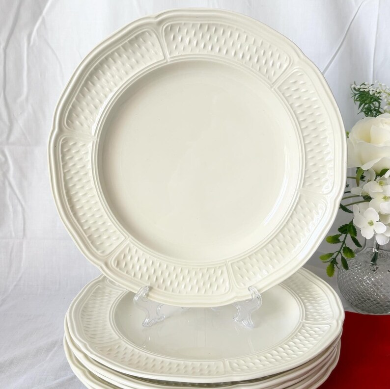 GIEN / Pont aux Choux / dinner plate / White / French antique / ジアンポントシュー白いディナープレートフレンチアンティーク zdjęcie 2