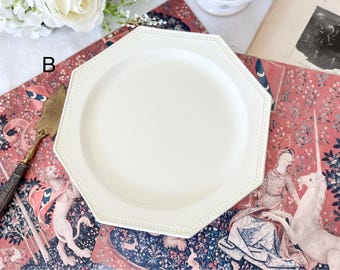 HBCM Creil et Montereau Perle Plate – Antique French Octagonal Dessert Plate クレイユエモントロー オクトゴナル　デザートプレート　フランス　アンティーク　パール