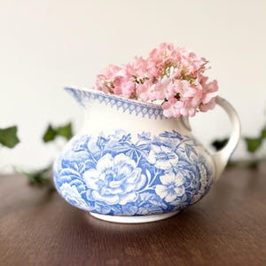 U&C Sarreguemines / JARDINIERE / Blue Pitcher / Broc / French Antique / French Vintage/ Sarreguemines / Jug / Pitcher / Blue / French Antique
