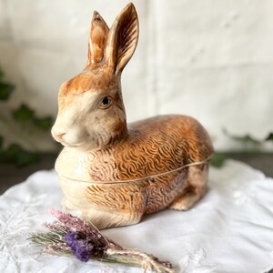 フランス陶器☆うさぎ型テリーヌポット コーガン作 マジョリカ焼き フランス雑貨☆うさぎ型テリーヌポット ミッシェル・コーガン作 陶器