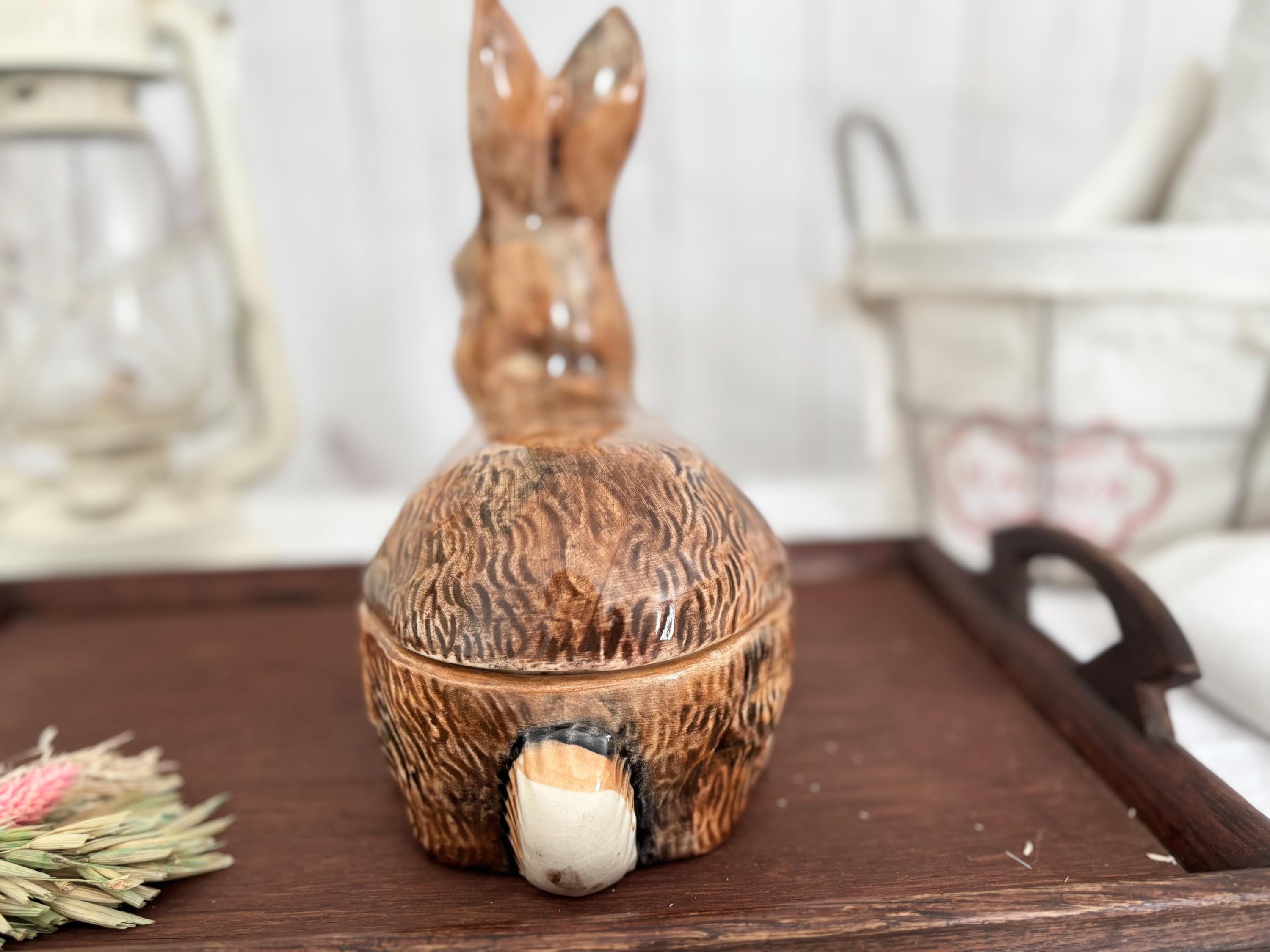 Michel Caugant / Large Terrine / Rabbit / Lapin / Brown / Vintage