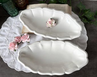 GIEN / Fleur Rim / ravier /White / French antique / vintageGien Flower Rim White Ravier French antique vintage