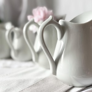 EXCELLENT / Sarreguemines Simple White Pitcher / S size available /M2 RESERVED /  vintage / Antique /France /  サルグミンヌ   ピッチャー　白 フランス アンティーク