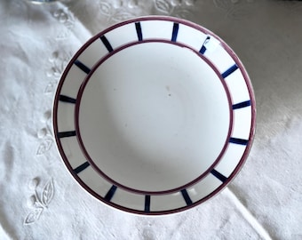 French Vintage Cake Stand Compotier – Basque “Béarn” by HBCM Creil et Montereau – Rustic Farmhouse Serving Plate (French Antique Basque Compotier Vintage)