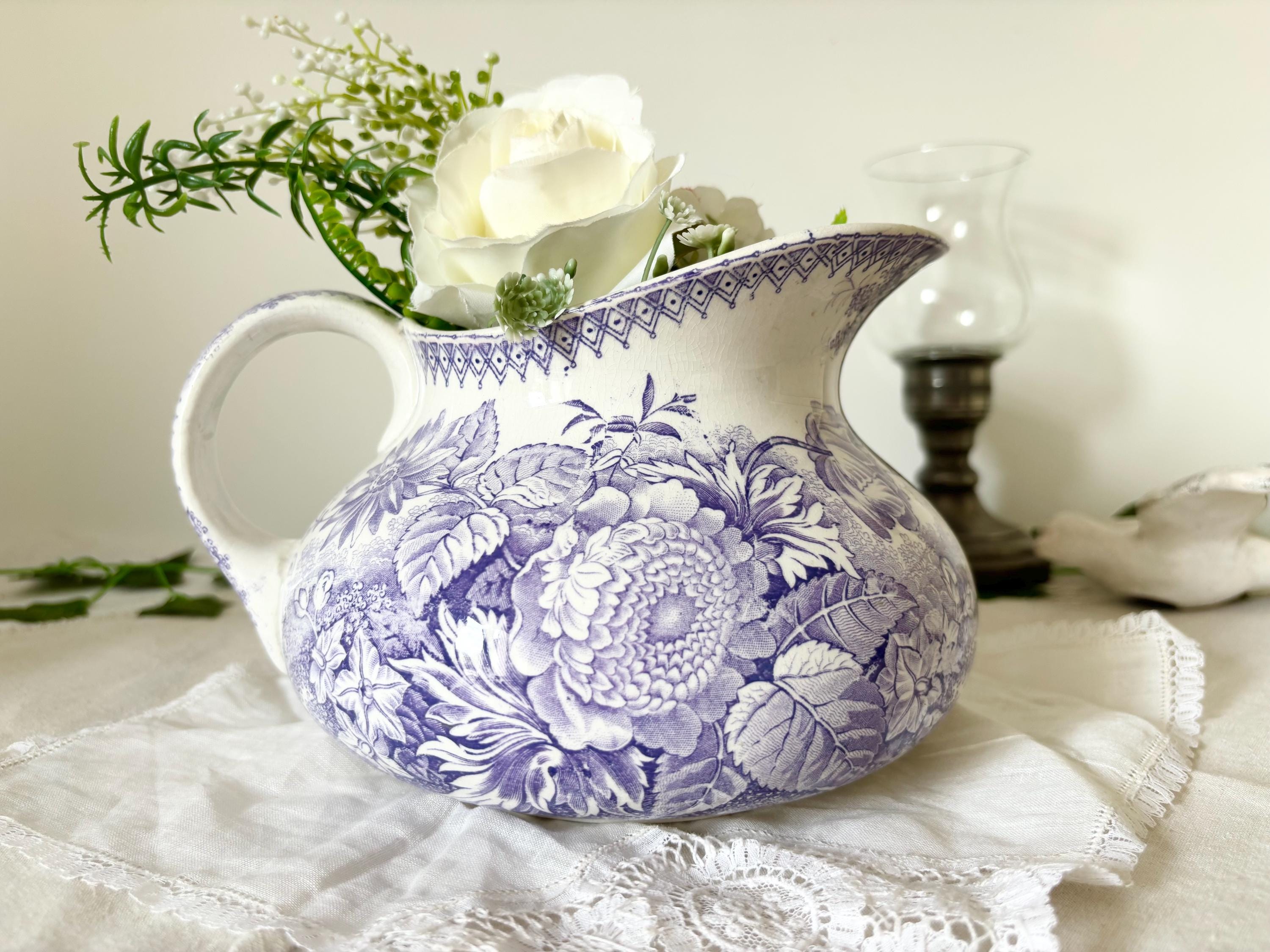 アンティーク フランス　陶器 ピッチャー 花柄　ジャルディニエール アンティーク フランス 陶器 ピッチャー 花柄 ジャルディニエール