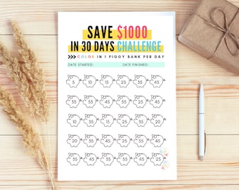 100-day Savings Challenge printable - Etsy UK