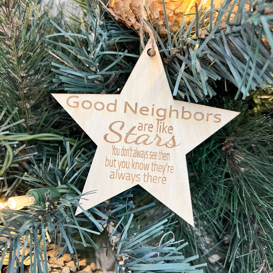 Gift for Neighbor Christmas Ornaments, Bulk Ornaments Wooden Gift Tags Christmas Gift Ideas