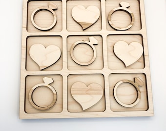Wooden Tic Tac Toe Game Kit: Heart DIY Craft, Valentine Party Favor, Bulk Set