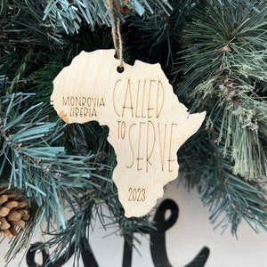 Africa Missionary Christmas Ornaments, Missionary Gift for Missionary Mom, All Continents and Islands Available