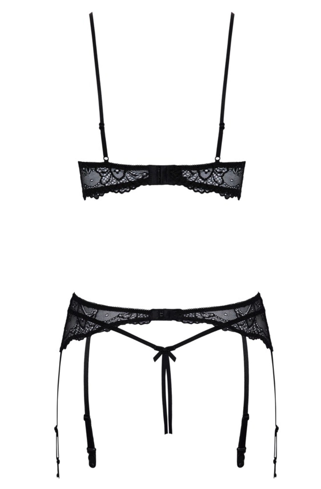 Shelf Bra, Garter and Lace Thong Set With Glittery Ring Etsy Canada