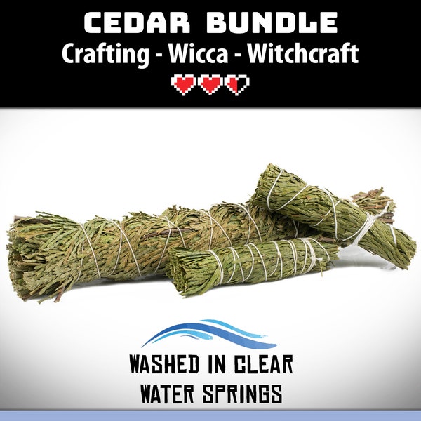 Cedar Smudge Bundles, 4" x 12", Healing Smudge Stick, Purification, Spiritual Protection, Wicca, Crafting, Native American Sacred Medicine