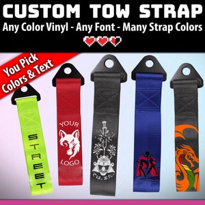 Custom Tow Strap JDM - Make Your Own Personalized Car Truck Towing Hook - Racing Driving Accessory Customization Gift