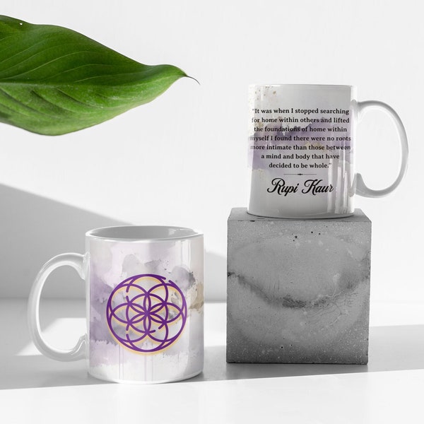 Sacred Geometry coffee mug 11oz, yoga mug, yogi mug, spiritual coffee mug, spiritual gift, yogi gift, yoga gift, healer gift, healer mug