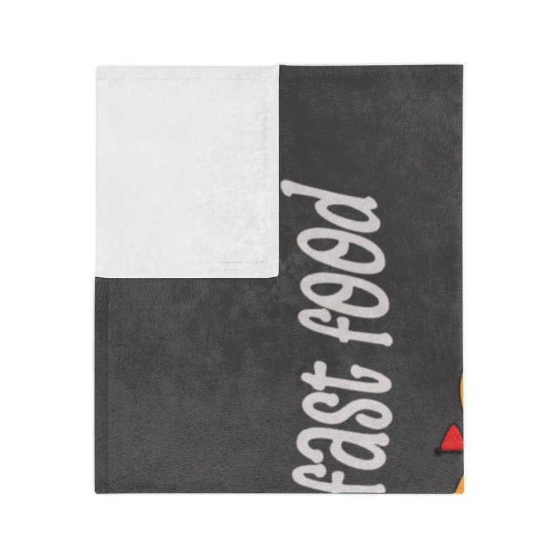 Fast Food and Cuddle Velveteen Minky Blanket, Blanket Gift, Anniversary Gift, Newlywed Gift, His