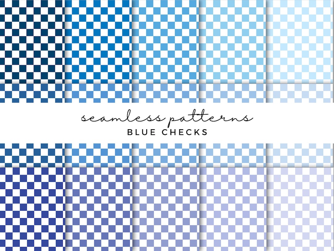 Blue Check Seamless Pattern: Navy Scrapbook Paper (PNG Digital Download ...