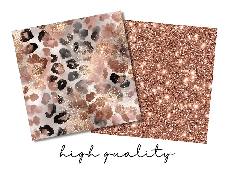 Safari Print Seamless Patterns in Rose Gold - Animal Print Glitter ...