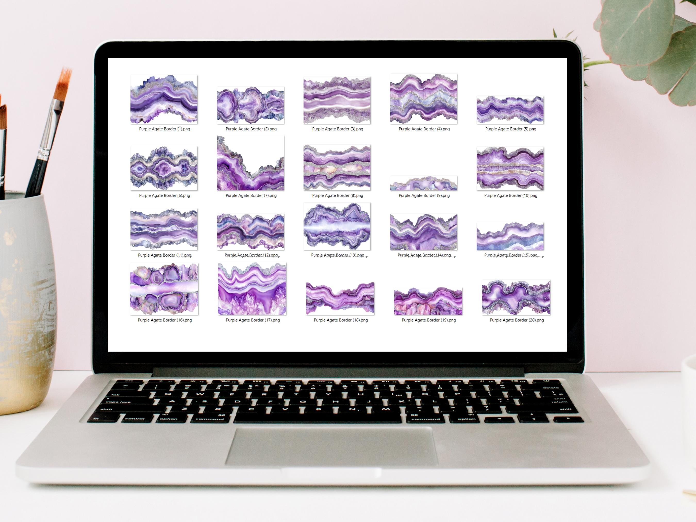 Purple Agate Borders Clipart for Commercial Use - Amethyst Geode Clip ...
