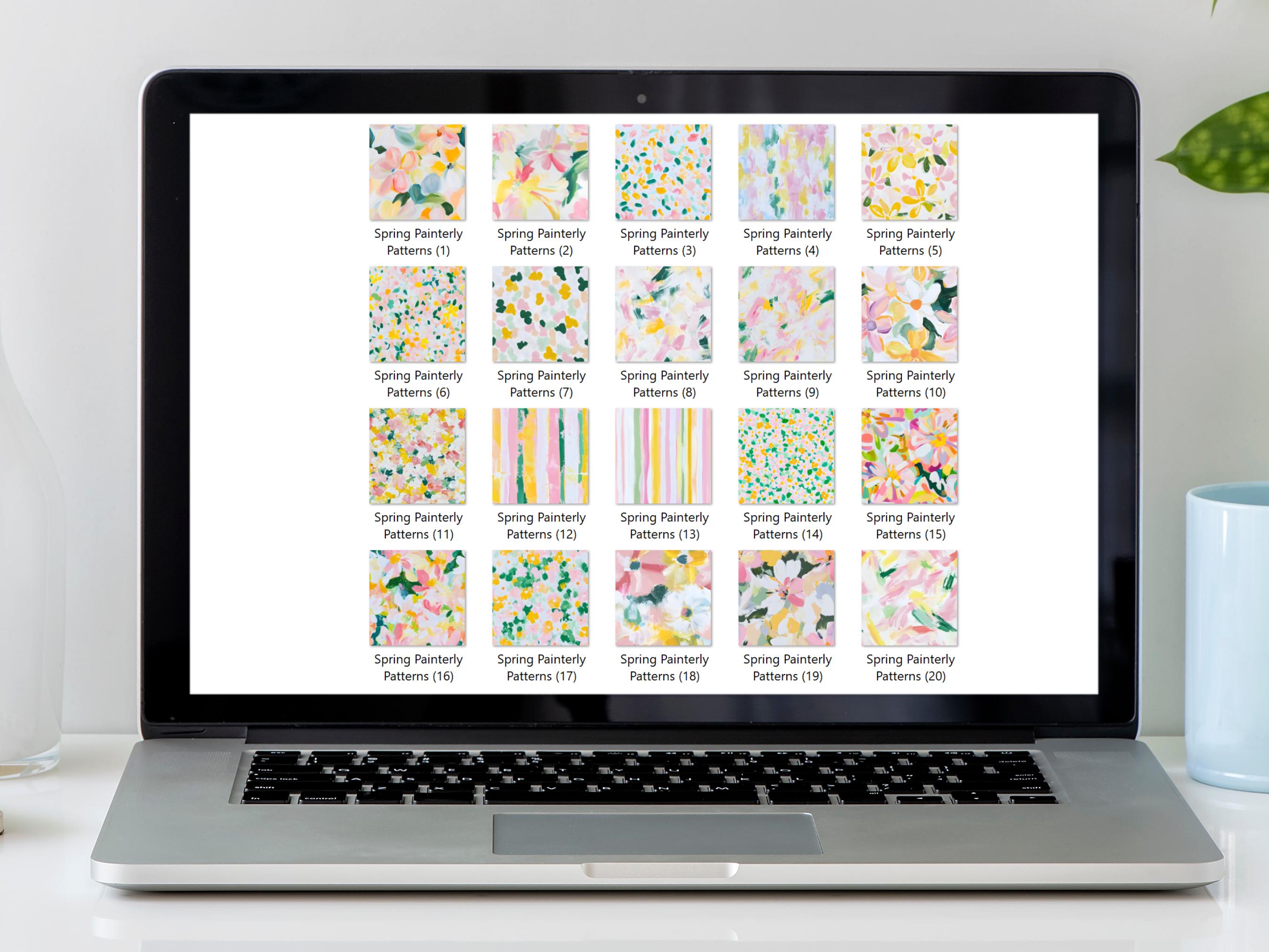 Spring Digital Paper - Pastel Seamless Patterns - Floral & Striped ...