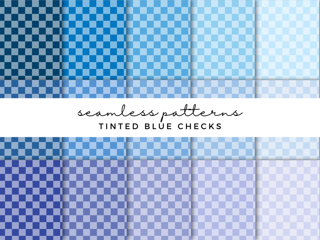 Blue Check Seamless Pattern Digital Paper - Pastel Blue Tinted ...