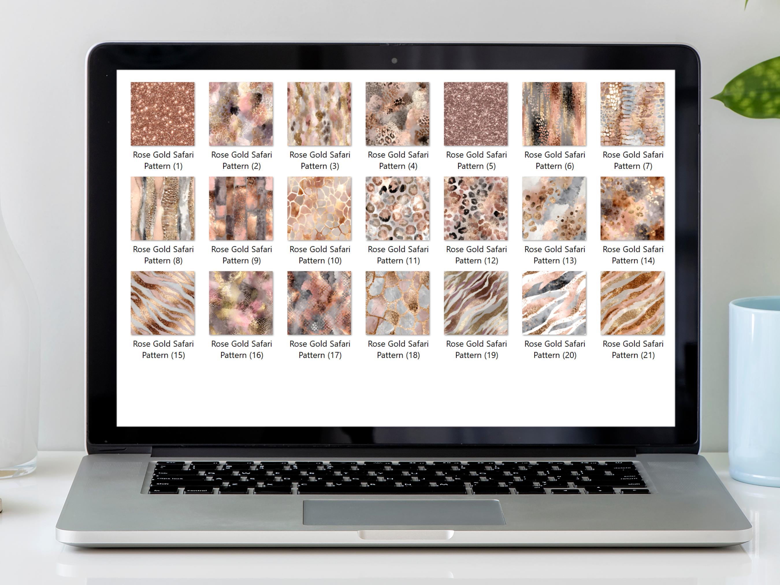 Safari Print Seamless Patterns in Rose Gold - Animal Print Glitter ...