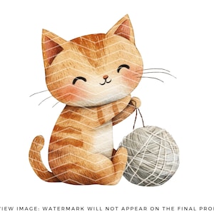 Playful Kittens Clipart PNG - Cute Cartoon Cats Clipart - Funny Kitten Clipart - Cat Lover Graphics - Commercial Use - Cat Sublimation image 6