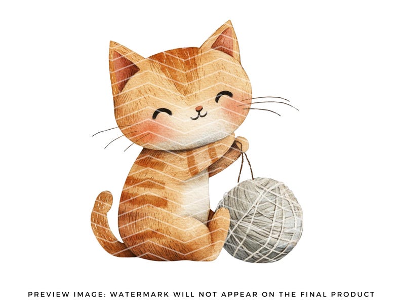 Playful Kittens Clipart PNG - Cute Cartoon Cats Clipart - Funny Kitten Clipart - Cat Lover Graphics - Commercial Use - Cat Sublimation image 6