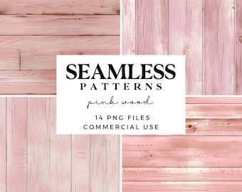 Pink Wood Digital Background - Rustic Digital Printable Papers - Wooden Distressed Textures - Farmhouse Style - Commercial Use
