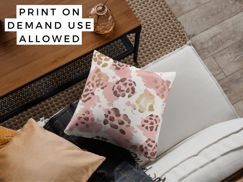 Leopard Print Seamless Patterns is Rose Gold Animal Print Digital