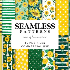 Modèles sans couture tournesol - fond numérique de fleurs d'été colorées - papier d'emballage floral imprimable - papier de scrapbooking - créations en papier