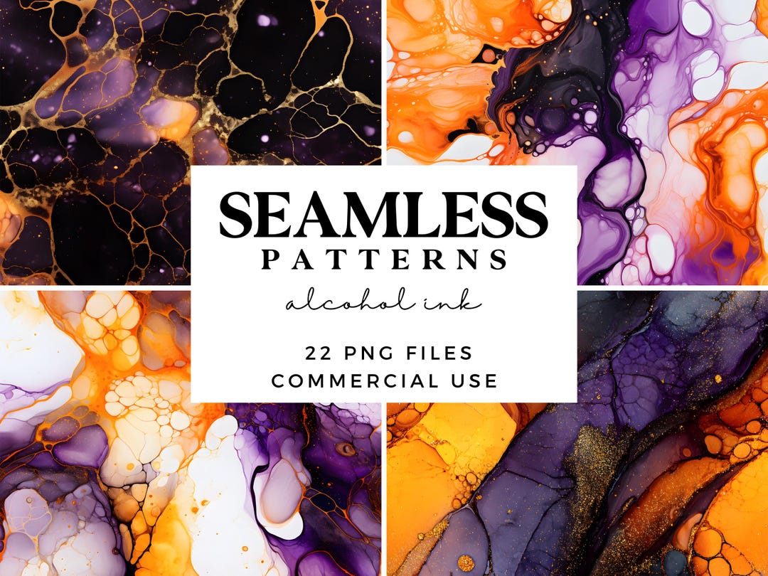Halloween Alcohol Ink Seamless Patterns - Repeating Patterns, Marble ...