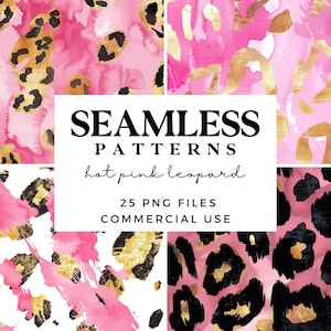 Motifs léopard sans couture en rose et or - arrière-plan numérique imprimé animal - papiers de scrapbooking imprimables - motif Safari 300 dpi