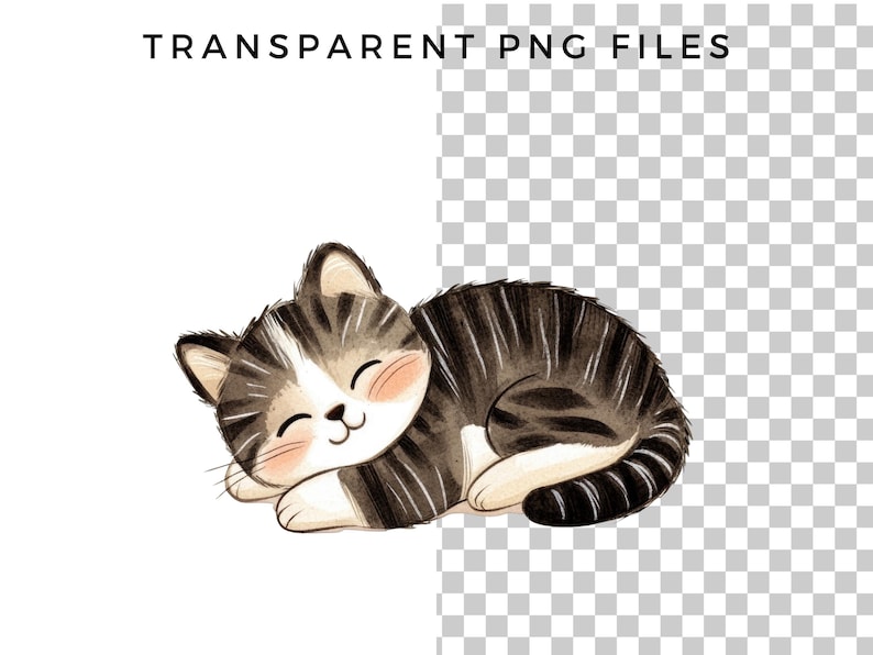 Playful Kittens Clipart PNG - Cute Cartoon Cats Clipart - Funny Kitten Clipart - Cat Lover Graphics - Commercial Use - Cat Sublimation image 5