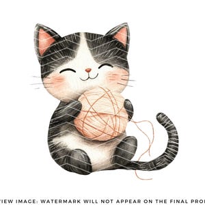 Playful Kittens Clipart PNG - Cute Cartoon Cats Clipart - Funny Kitten Clipart - Cat Lover Graphics - Commercial Use - Cat Sublimation image 8