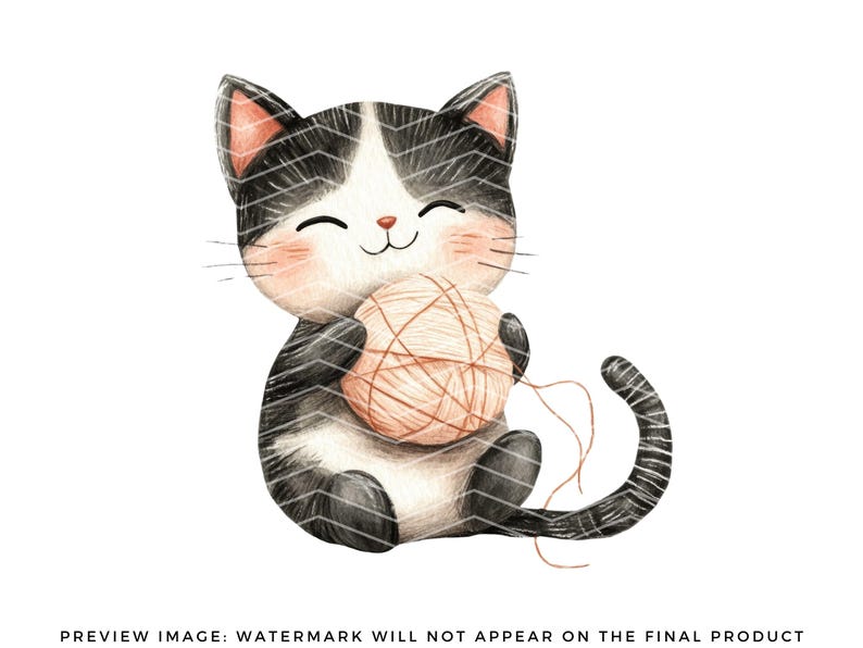 Playful Kittens Clipart PNG - Cute Cartoon Cats Clipart - Funny Kitten Clipart - Cat Lover Graphics - Commercial Use - Cat Sublimation image 8