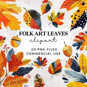 Herbstlaub Clipart - Volkskunst Herbst Blatt Clip Art - Erntedank Clipart - Kommerzielle Nutzung - Transparente PNG - Ahornblatt Clipart