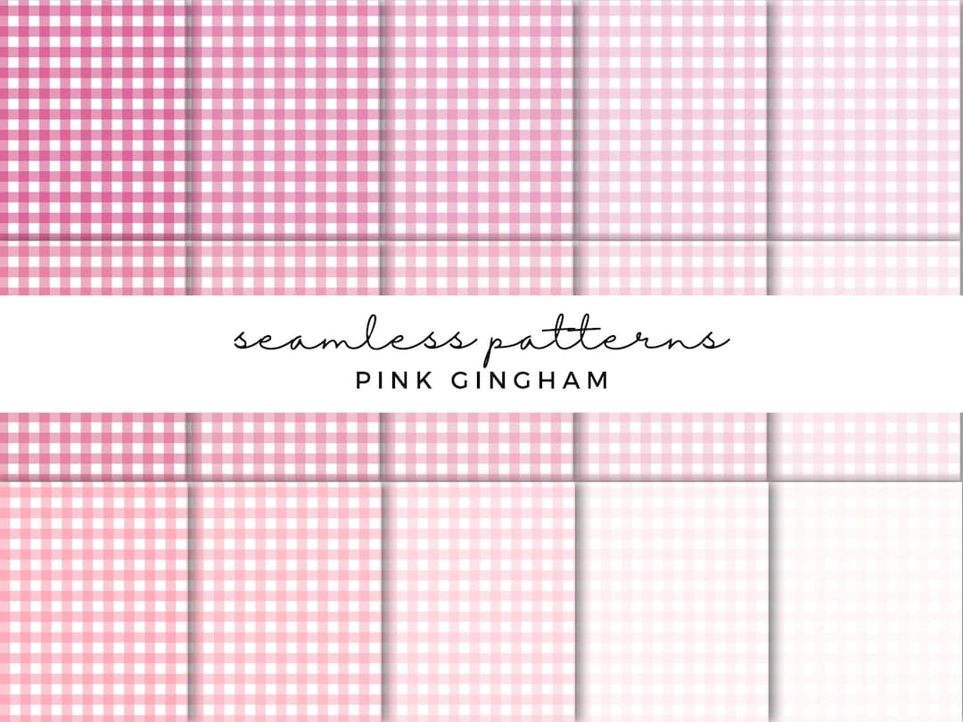 Pink Gingham Seamless Pattern Digital Paper - Printable Check ...
