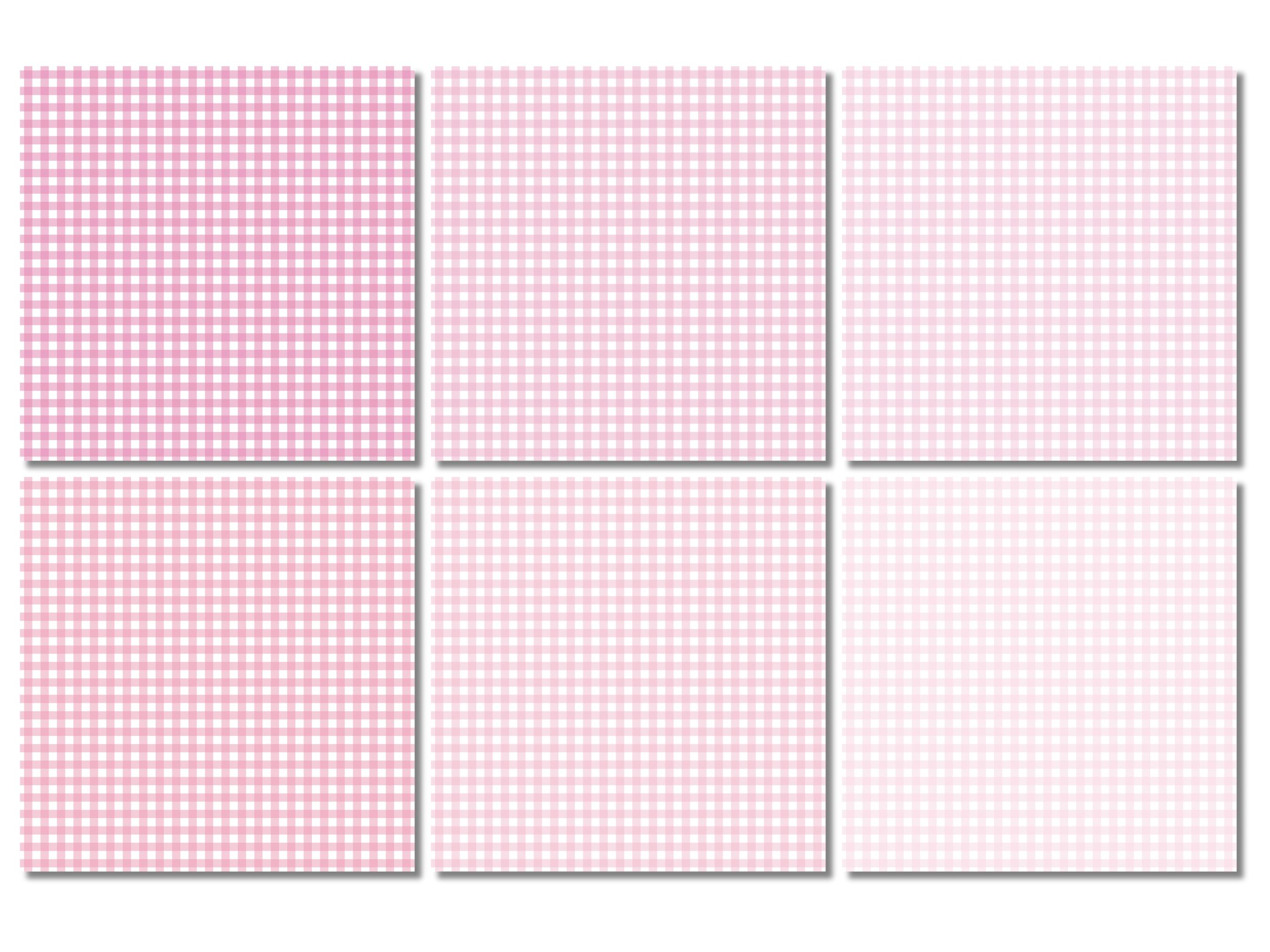 Pink Gingham Seamless Pattern Digital Paper - Printable Check ...