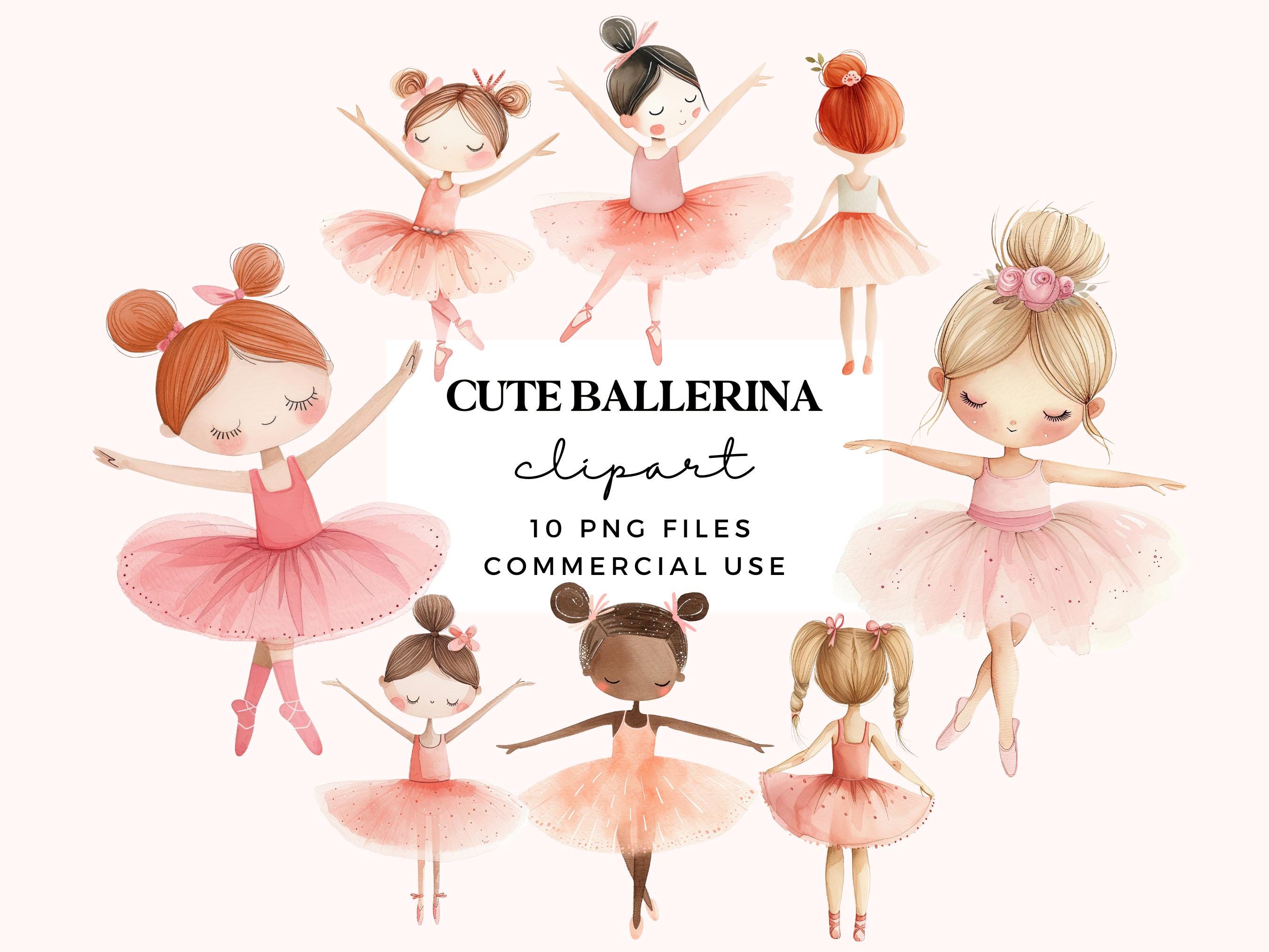 Conjunto de imágenes prediseñadas de bailarinas: imágenes prediseñadas de  danza de ballet para decoración de pared de guardería, invitaciones para  fiestas infantiles y baby showers. PNG transparentes para uso comercial. -  Etsy, image size:2700x2025