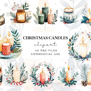 Leuke kerstkaarsen clipartbundel - feestelijke kerstkaars illustraties - kerstkaart illustraties - transparante png-bestand voor commercieel gebruik