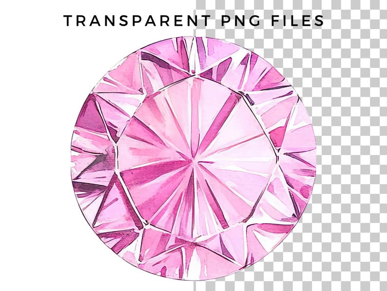 May include: A pink gemstone with a faceted design. The gemstone is round and has a shiny, reflective surface.