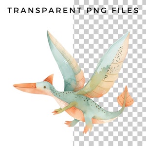 Cute Dinosaur Clipart Bundle - Watercolour Dinosaur Clipart - Dinosaur ...