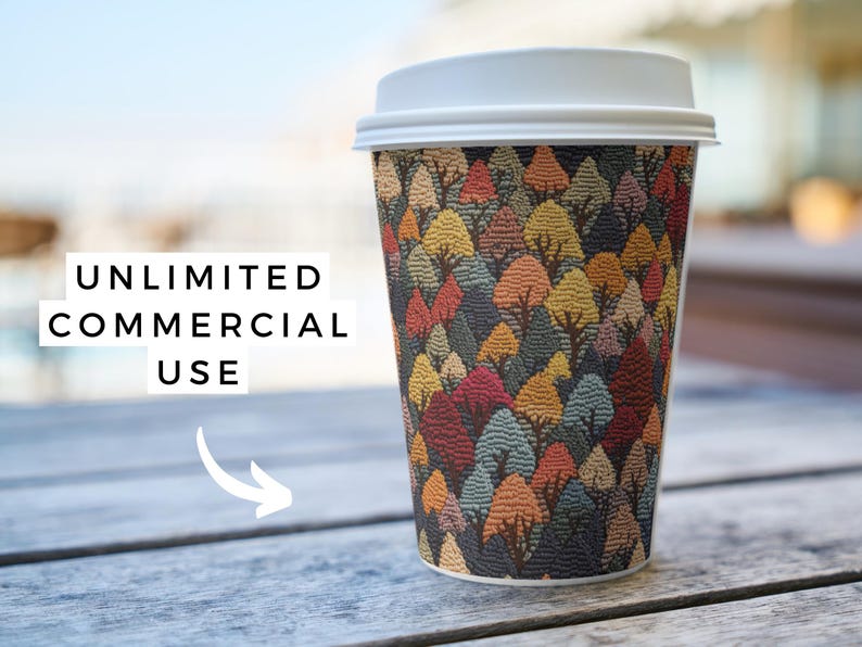 Embroidered Autumn Seamless Patterns Fall Digital Background Printable