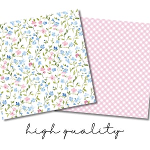 Grand Millennial Seamless Patterns - Pastel Floral Patterns - Vintage Chic Digital Scrapbook Paper for Crafts - Repeating Patterns image 9